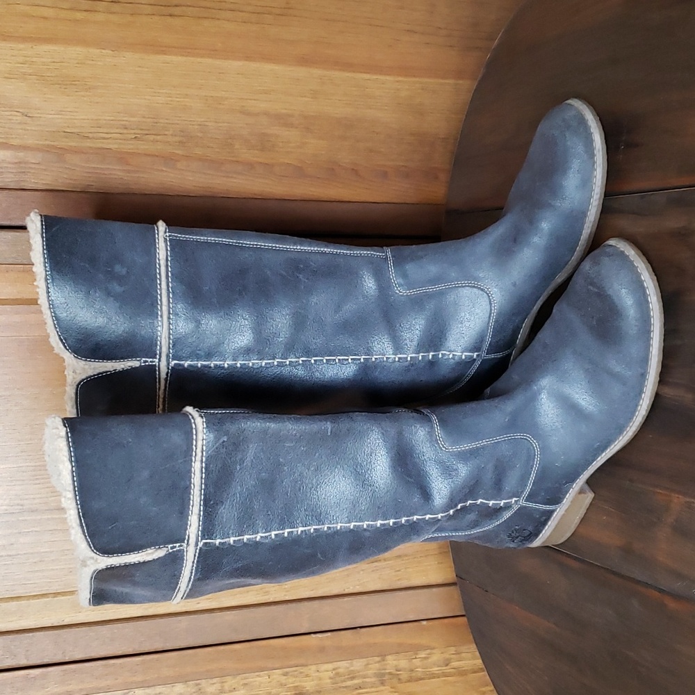 Timberland Shoreham Leather Fold Down Boots Sz 9